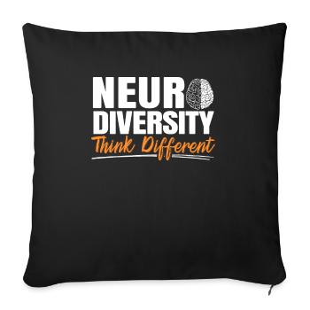 Neurodiversité Penser Autrement - Housse de coussin décorative 45 x 45 cm - noir - Devant