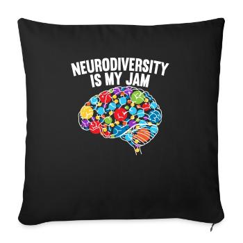 Neurodiversité Est Ma confiture Autisme - Housse de coussin décorative 45 x 45 cm - noir - Devant