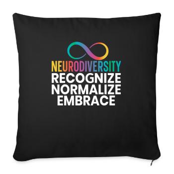 Neurodiversité Autisme Troubles neurologiques Troubles neurologiques - Housse de coussin décorative 45 x 45 cm - noir - Devant