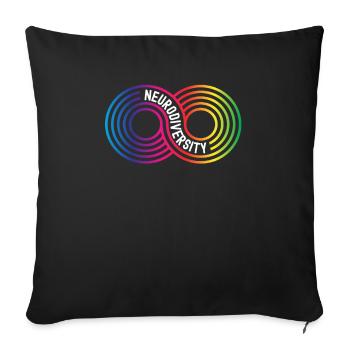 Neurodiversité Arc-en-ciel Infini - Housse de coussin décorative 45 x 45 cm - noir - Devant
