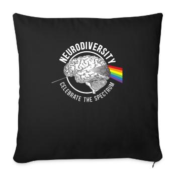 La neurodiversité célèbre le TDAH du spectre - Housse de coussin décorative 45 x 45 cm - noir - Devant
