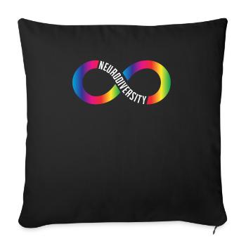 Neurodiversität Rainbow Infinity Neurodivergent - Sofa pillowcase 17,3'' x 17,3'' (45 x 45 cm) - black - Front