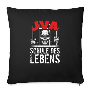 lustig Knast Gefängnis, JVA Insasse, Geschenkidee - Sofakissenbezug 45 x 45 cm - Schwarz - Vorne