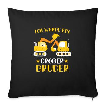 Großer Bruder 2022 Bagger - Sofakissenbezug 45 x 45 cm - Schwarz - Vorne