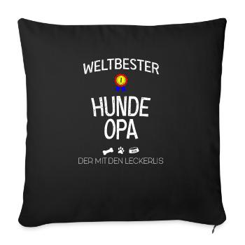 Lustiger Beste Hunde Opa Der Mit Den Leckerlis - Sofakissenbezug 45 x 45 cm - Schwarz - Vorne