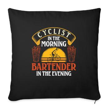 Cyclist in the Morning - Sofakissenbezug 45 x 45 cm - Schwarz - Vorne