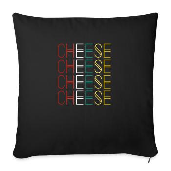 Cheese Vintage Retro - Cheese Cheese Lover Gouda - Sofa pillowcase 17,3'' x 17,3'' (45 x 45 cm) - black - Front