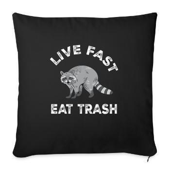 Raccoon Racoon Tshirt Ferret Lynx Trash Panda - Sofa pillowcase 17,3'' x 17,3'' (45 x 45 cm) - black - Front