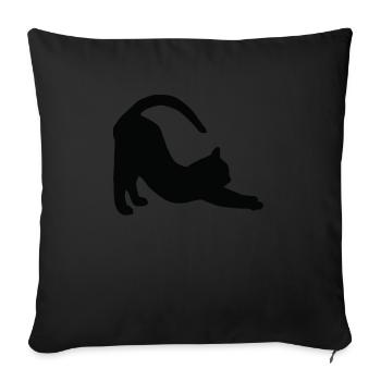 Cat Yoga - Housse de coussin décorative 45 x 45 cm - noir - Devant