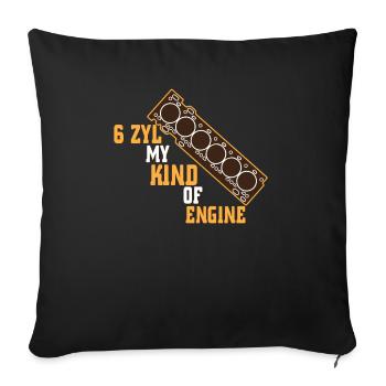 6 cylinder machine - Sofa pillowcase 17,3'' x 17,3'' (45 x 45 cm) - black - Front