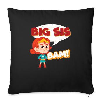 Big Sister Superhero - Housse de coussin décorative 45 x 45 cm - noir - Devant