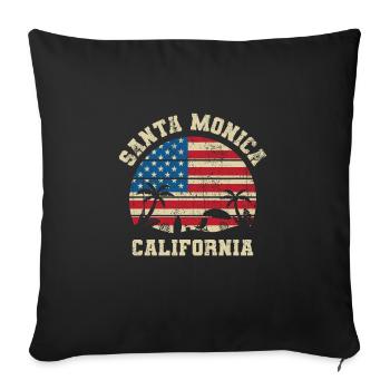 Santa Monica California - Sofakissenbezug 45 x 45 cm - Schwarz - Vorne