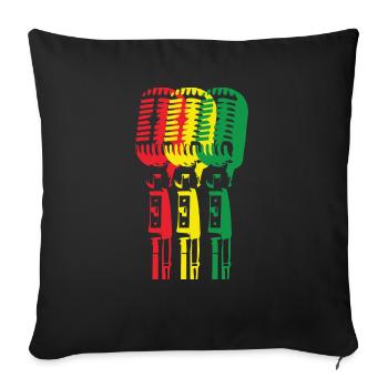 Mic et reggae - Housse de coussin décorative 45 x 45 cm - noir - Devant