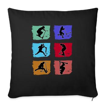 Stunt scooter skater stunt kick scooter stunt scooter - Sofa pillowcase 17,3'' x 17,3'' (45 x 45 cm) - black - Front