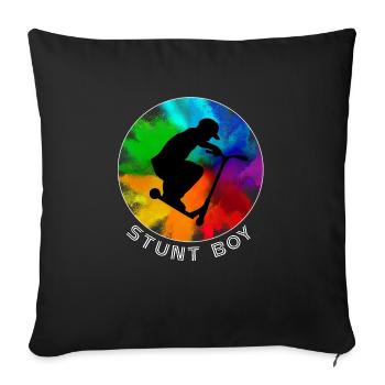 Stunt Boy Scooter Stunt Skater Kick Scooter Kids - Sofa pillowcase 17,3'' x 17,3'' (45 x 45 cm) - black - Front