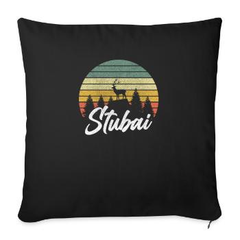 Stubai Urlaub Wintersport Skipiste Stubaital Retro - Sofakissenbezug 45 x 45 cm - Schwarz - Vorne