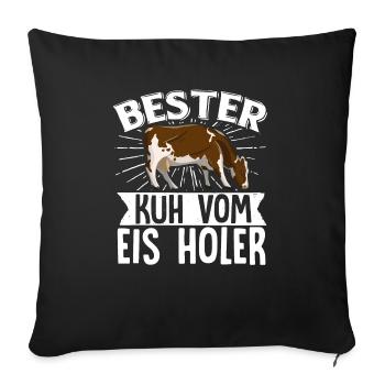 Bester Kuh Vom Eis Holer Witziges Bauer Kühe - Sofakissenbezug 45 x 45 cm - Schwarz - Vorne