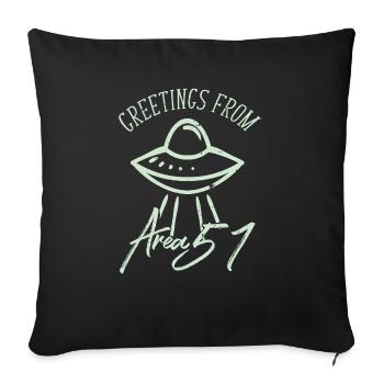 Alien Ufo - Sofa pillowcase 17,3'' x 17,3'' (45 x 45 cm) - black - Front