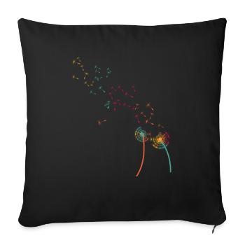 Pusteblume à l’herbe - Housse de coussin décorative 45 x 45 cm - noir - Devant