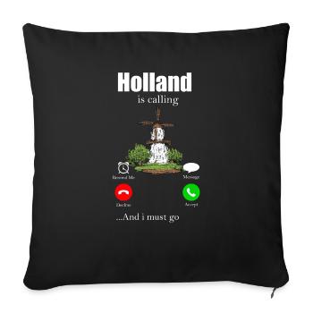 Netherlands - Sofa pillowcase 17,3'' x 17,3'' (45 x 45 cm) - black - Front