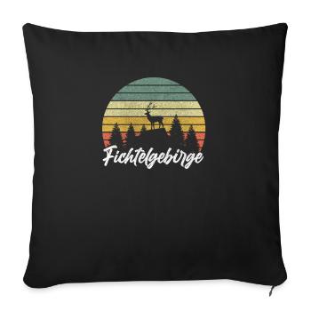 Fichtelgebirge Schneeberg Ochsenkopf Kösseine - Sofakissenbezug 45 x 45 cm - Schwarz - Vorne