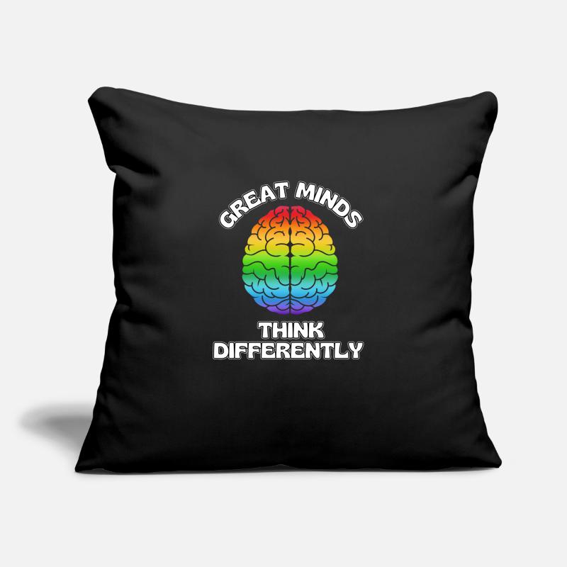 Les grands esprits pensent différemment Housse de coussin décorative 45 x 45 cm
