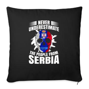 Serbia - Sofa pillowcase 17,3'' x 17,3'' (45 x 45 cm) - black - Front