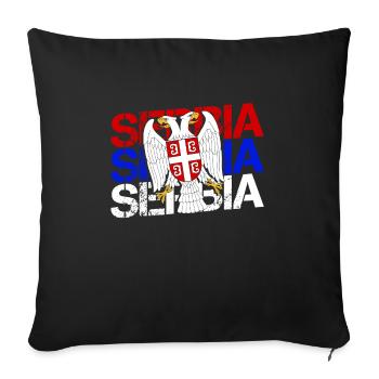 Serbia Flag Balkan Yugoslavia Srbija Gift - Sofa pillowcase 17,3'' x 17,3'' (45 x 45 cm) - black - Front