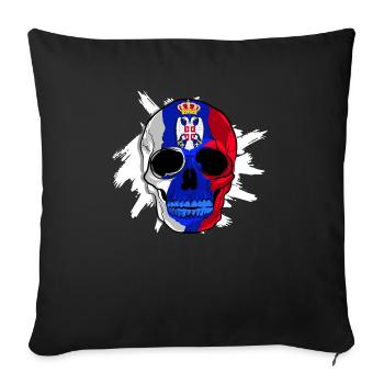 Serbie - Housse de coussin décorative 45 x 45 cm - noir - Devant