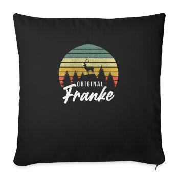 Original Franke Franken Franconian Bavaria Gift - Sofa pillowcase 17,3'' x 17,3'' (45 x 45 cm) - black - Front
