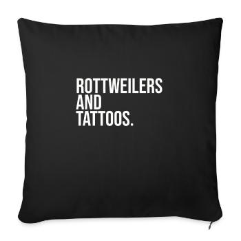 Rottweiler et Tattoos - Housse de coussin décorative 45 x 45 cm - noir - Devant