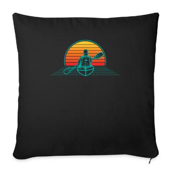 Vaporwave Kayak Kayaking Kayaker Boat Aesthetic - Sofa pillowcase 17,3'' x 17,3'' (45 x 45 cm) - black - Front