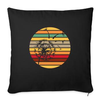 Pissenlit Pissenlit Fleur Sauvage - Housse de coussin décorative 45 x 45 cm - noir - Devant