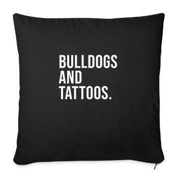 Bouledogue française Tatouages Frenchie Tatouage - Housse de coussin décorative 45 x 45 cm - noir - Devant