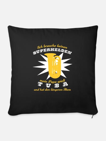 Superheldtubapapa - Sofakissenbezug 45 x 45 cm - Schwarz
