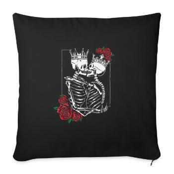 skeleton love lifelong valentine's day - Sofa pillowcase 17,3'' x 17,3'' (45 x 45 cm) - black - Front