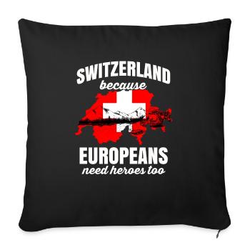 Switzerland Flag Swiss German Bern Zurich Alps - Sofa pillowcase 17,3'' x 17,3'' (45 x 45 cm) - black - Front