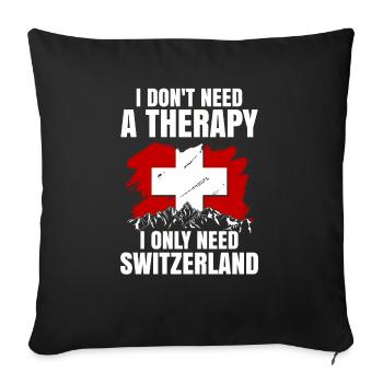 Suisse Suisse Suisse cadeau Alpes Montagnes Drapeau - Housse de coussin décorative 45 x 45 cm - noir - Devant
