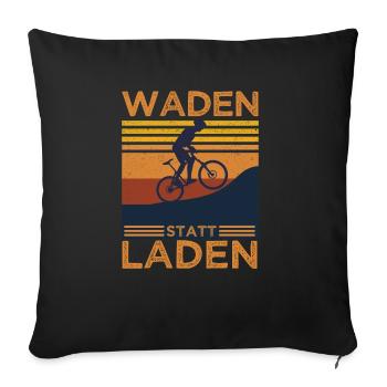 Mountainbike Waden Statt Laden MTB Fahrrad - Sofakissenbezug 45 x 45 cm - Schwarz - Vorne