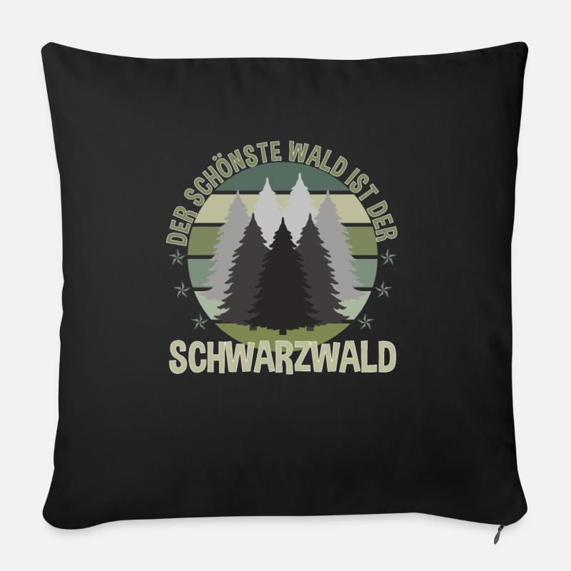 Schwarzwald Trekking Berge Wandern Heimat Geschenk - Sofakissenbezug 45 x 45 cm - Schwarz