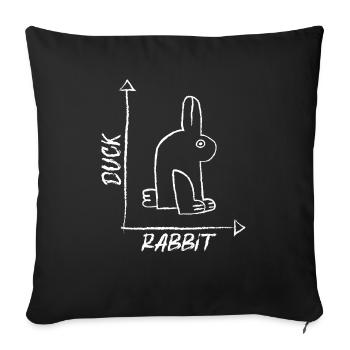Lapin de l’illusion d’optique - Housse de coussin décorative 45 x 45 cm - noir - Devant