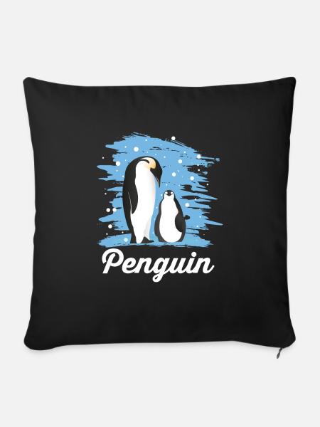 Pinguin - Sofakissenbezug 45 x 45 cm - Schwarz