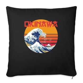 Kanagawa Okinawa Japan - Sofakissenbezug 45 x 45 cm - Schwarz - Vorne