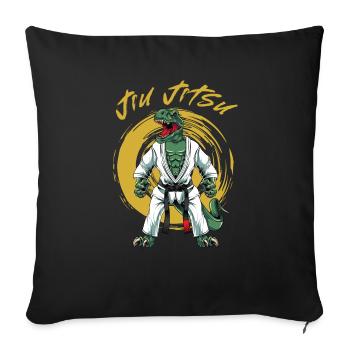 BJJ Jiu Jitsu Trex - Housse de coussin décorative 45 x 45 cm - noir - Devant
