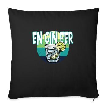 Gin Spruch Ingenieur - Sofakissenbezug 45 x 45 cm - Schwarz - Vorne