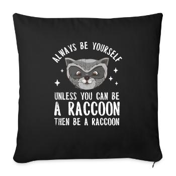 Raccoon Racoon Ferret Marten Animal Gift - Sofa pillowcase 17,3'' x 17,3'' (45 x 45 cm) - black - Front
