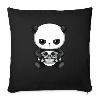 Zocken Gaming Panda - Sofa pillowcase 17,3'' x 17,3'' (45 x 45 cm) - black - Front