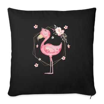 Cute Flamingo Baby - Sofa pillowcase 17,3'' x 17,3'' (45 x 45 cm) - black - Front