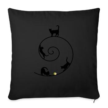 Chat Chat Chat Kitten Cat - Housse de coussin décorative 45 x 45 cm - noir - Devant