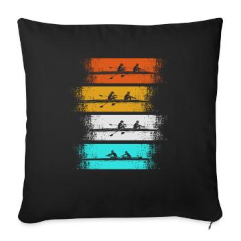 Rower Eighth Rowing Boat Vintage Rowing - Sofa pillowcase 17,3'' x 17,3'' (45 x 45 cm) - black - Front